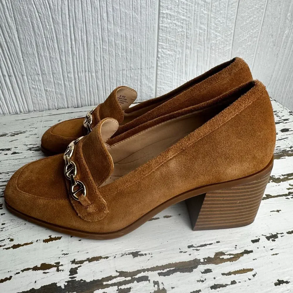 Alex Marie Women's Farin Loafer Pump Shoes Brown Leather Suede Size 8.5 M Camel - Picture 6 of 11